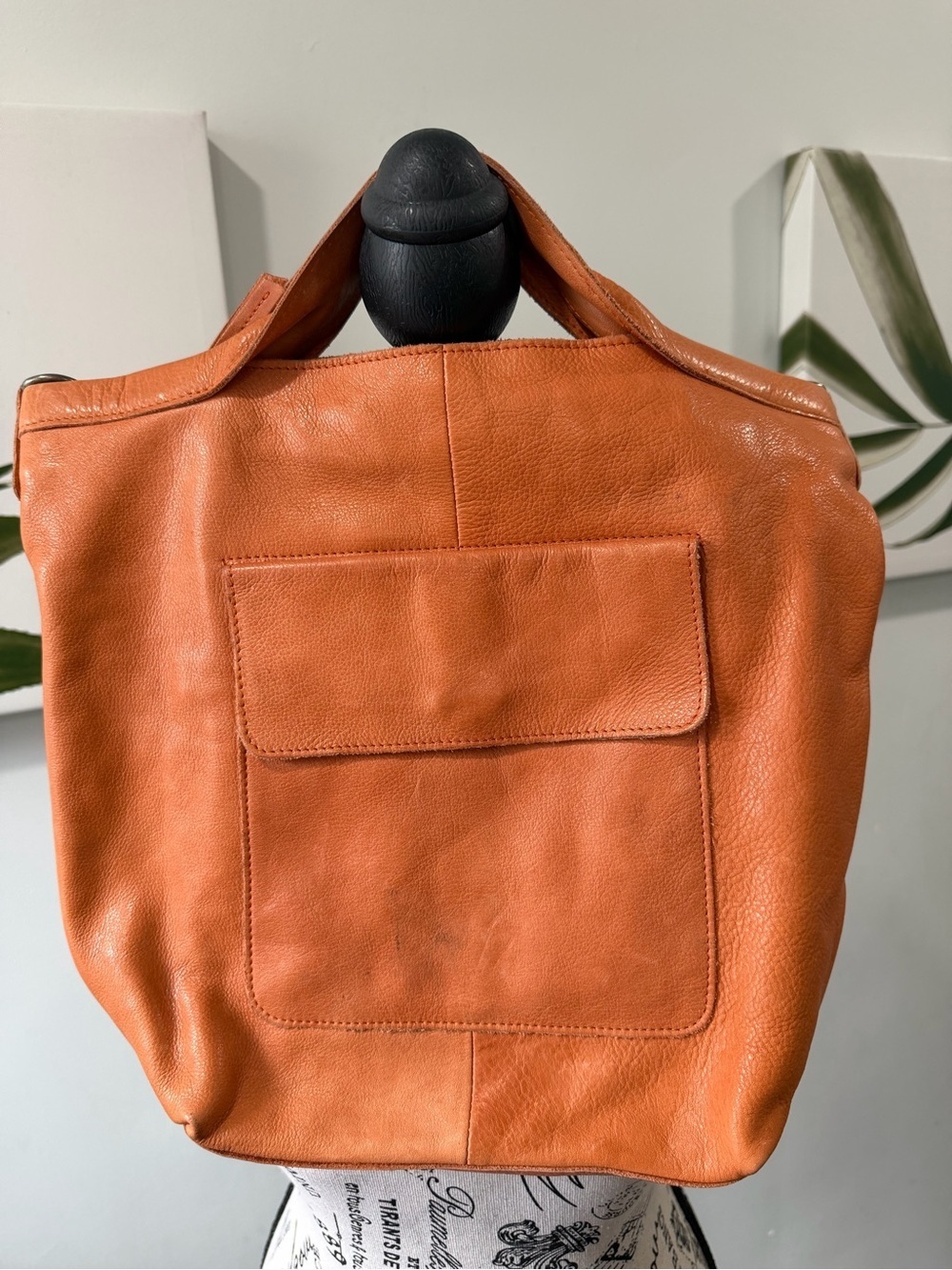 latico Orange Leather Handled Tote